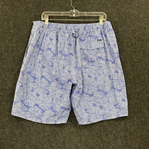 Johnnie-O Swim Trunks Shorts Mens XL Blue White Floral Drawstring Board Short - Picture 2 of 11